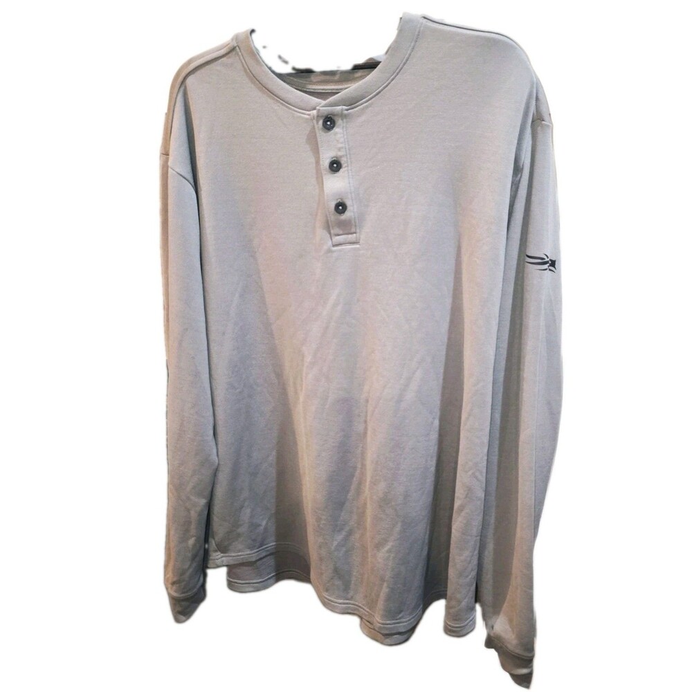 SITKA PROVISION HENLEY Sz XL Grey ¼ Button L/S Outdoor Hunt Pullover Sweater